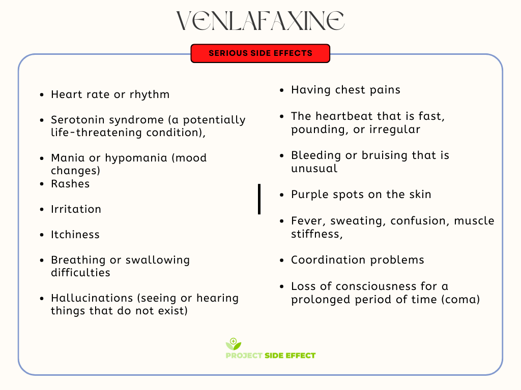 serious side effects of venlafaxine
